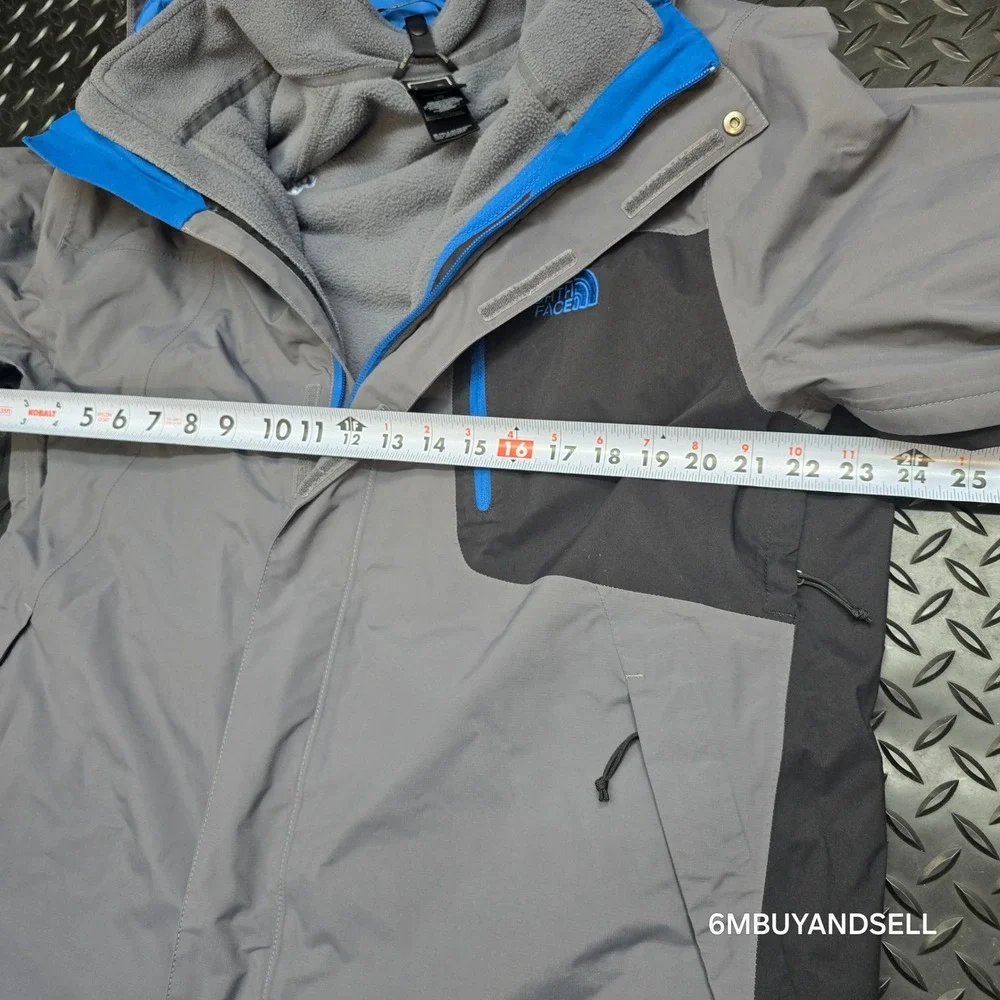 The North Face HyVent Atlas Triclimate Jacket Gray Blue LG 3-in-1‎ Large